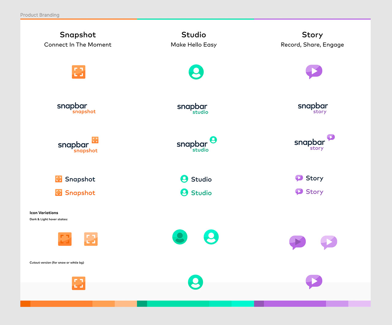 I created a variety of product logo marks to experiment with and determine what would be the most practical to use.