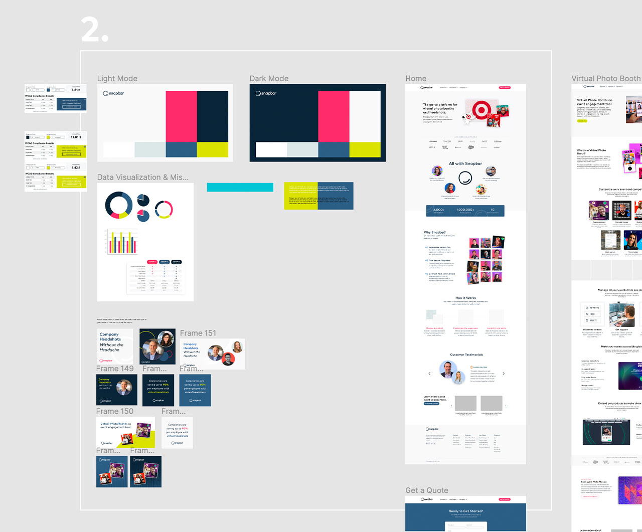 The second proposed color palette was a bit more out there with this lime green and darker blue.